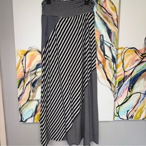 Maurices Navy/Gray Striped Maxi Skirt